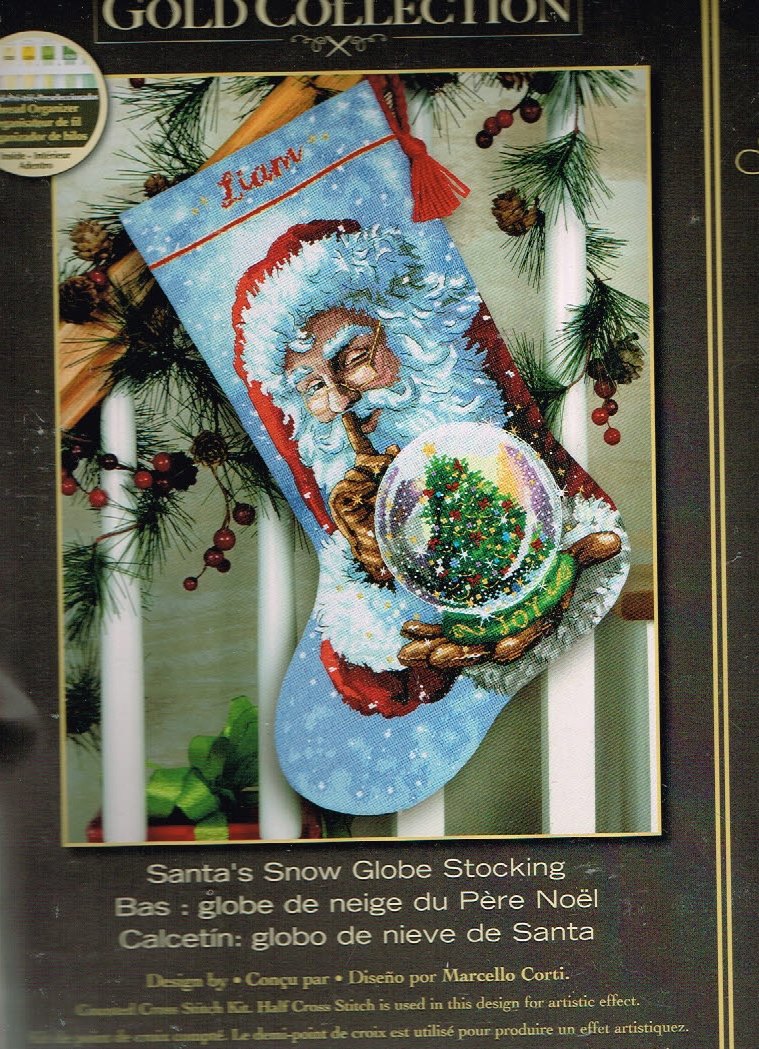 Dimensions Borduurpakket Santa S Snow Globe Stocking Tine S Hobby