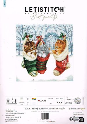 LETISTITCH BORDUURPAKKET, SNOWY KITTIES  L 8087 - Afbeelding 2