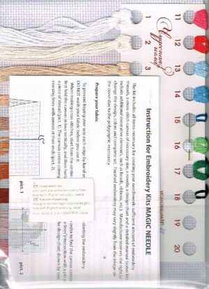 MAGIC NEEDLE BORDUURPAKKET, ENGEL met ROZENKRANS IN VORM VAN HART - Afbeelding 2